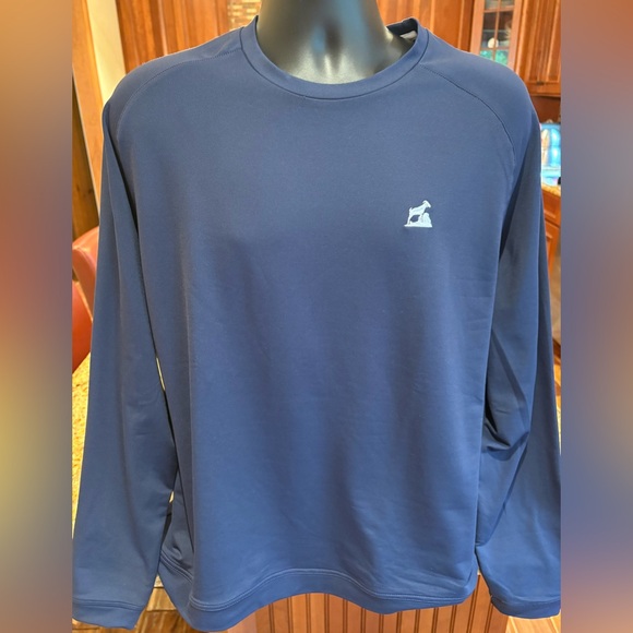 Peter Millar men’s golf pullover. Sharp Navy blue w/gc logo & PM logo on back - Picture 1 of 7